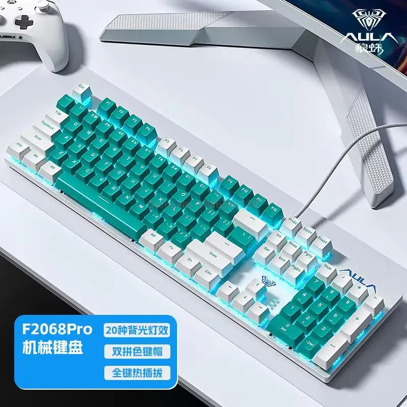 Imagem -06 - Fosco Painel Teclado Mecânico Gaming Dual Color Wired Veneno Aranha Presente Aluf2068pro