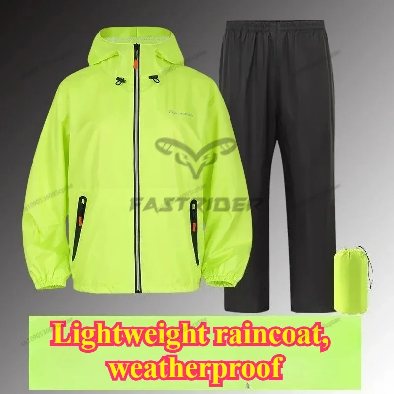 Suit For Summer Unisex Motorcycle RaincoatNew Adult Waterproof Raincoat  Lightweight Breathable Outdoor Rain Wear