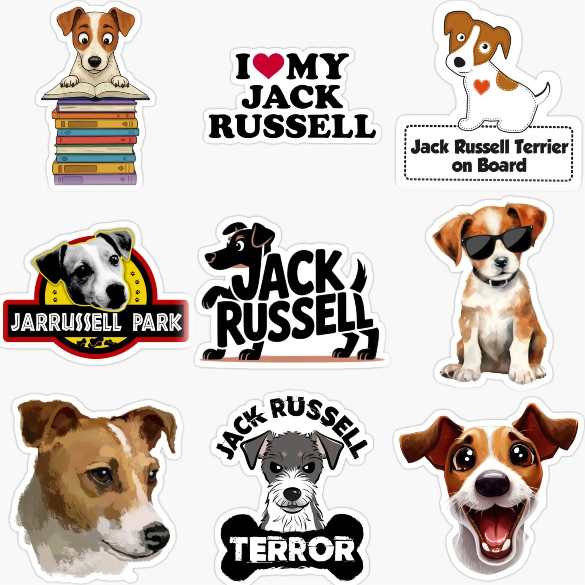 

Водонепроницаемая наклейка с изображением милых питомцев Джек-Рассел для украшения автомобиля, велосипеда, шлема, стены, холодильника