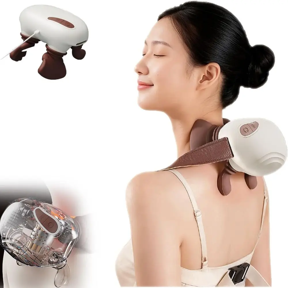 

Deep Tissue Neck Massager Pillow Heated Cordless Electric Kneading Massage Pillow Adjustable Strap with 3-Speed Adjustment