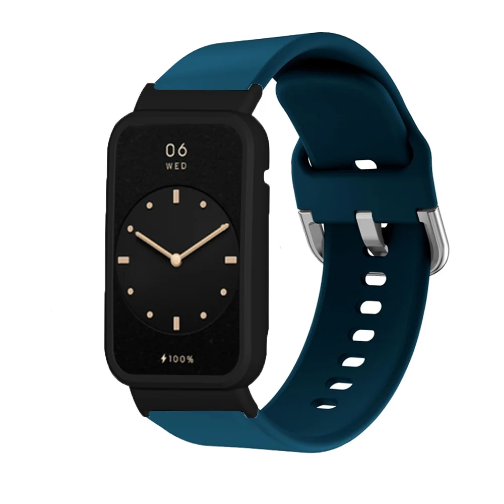 Silicone Strap For Xiaomi Band 7pro Durable Sport Watchband With Watch Case Single Color Wristband Adjustable Belt Accessor