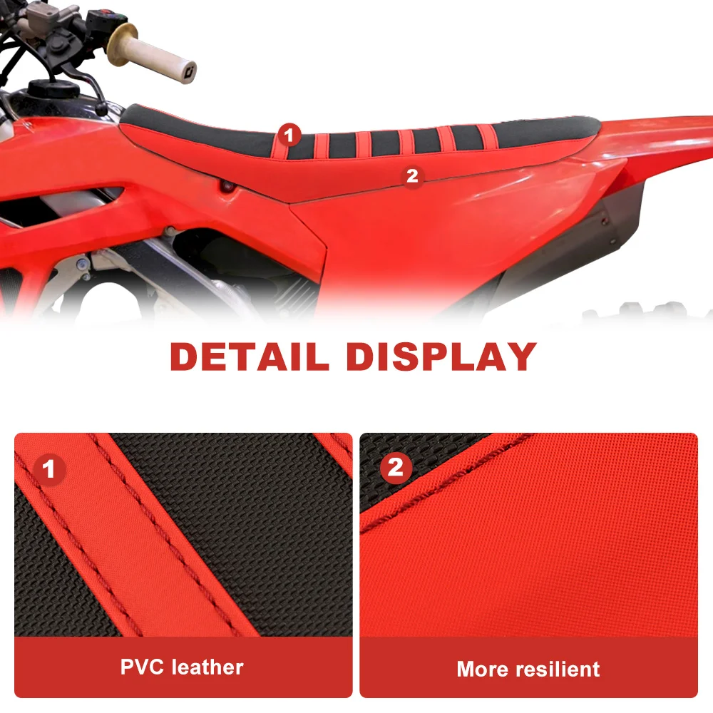 Motorcycle Non-Slip Seat Cover For Honda CRF250R /RX 2022-2025 CRF450R /RX 2021-2025 Striped Gripper Seat Saddle Cushion Cover