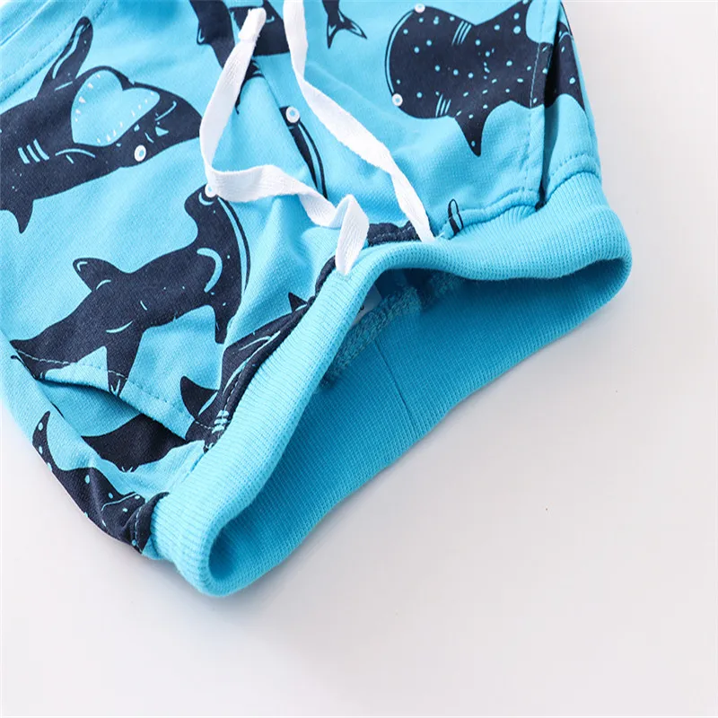 Jumping Meters 2-7T Summer Boys Shorts Sharks Print Drawstring Baby Boys Girls Short Pants Animals  Children\'s Kids Trousers