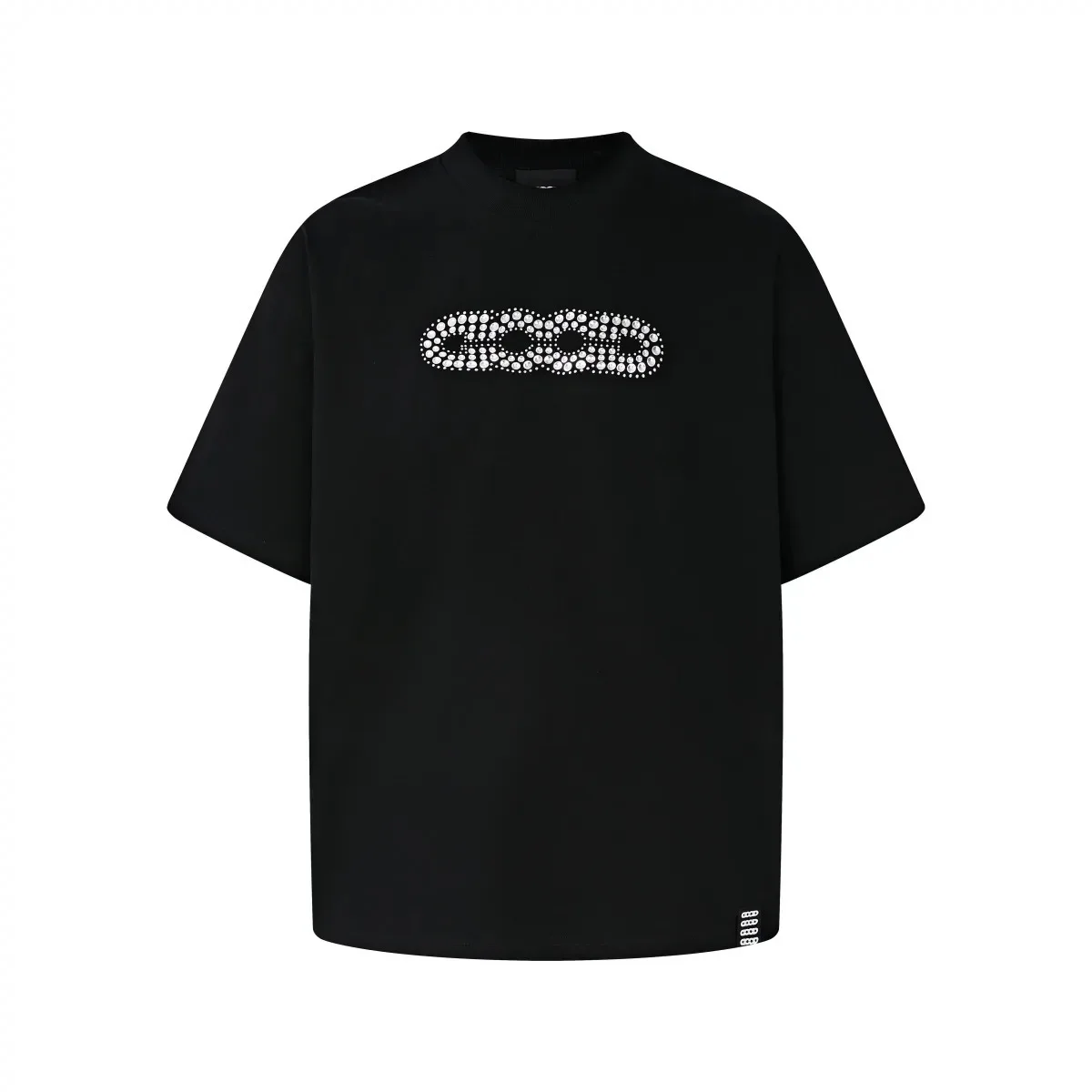 Goodbrand New 2026 Premium Color-Blocked Three-Tone Rhinestone Loose-Fit Short-Sleeve Couple T-Shirt