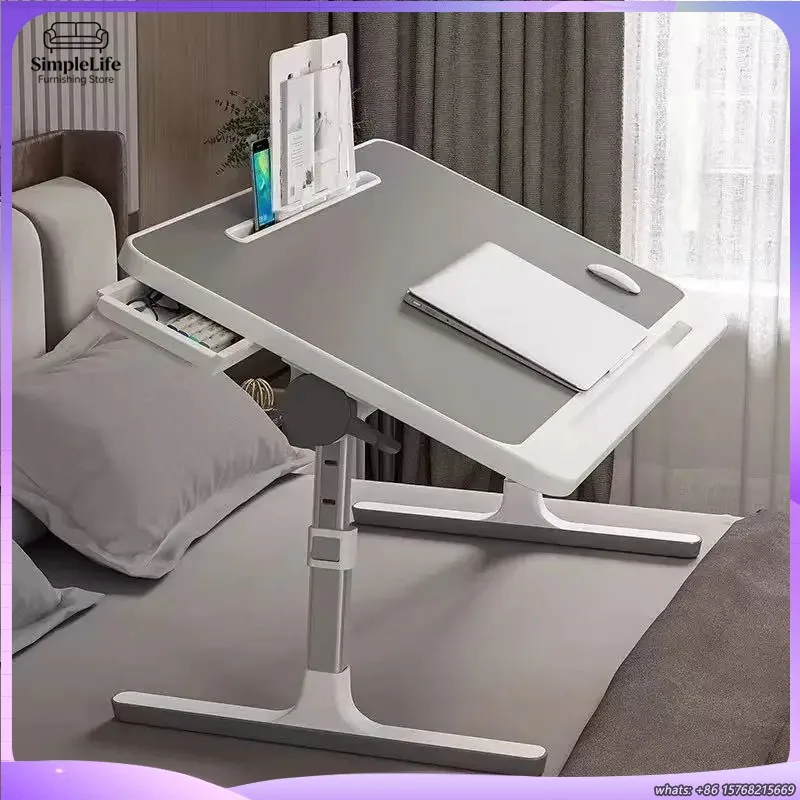 

Регулируемый портативный складной столик для ноутбука на кровать/диван, для работы и учебы, с выдвижным ящиком, подставка для планшета, эргономичный