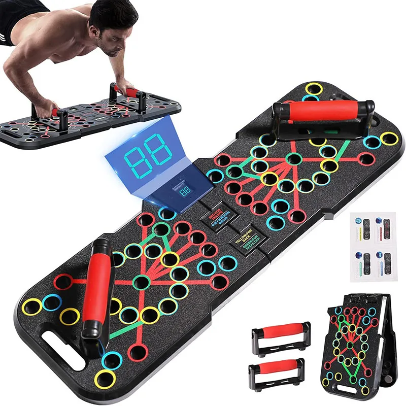 Push Up Board System with Counter Strength Training Equipment Workout Equipment for Men and Women Portable Home Gym Board