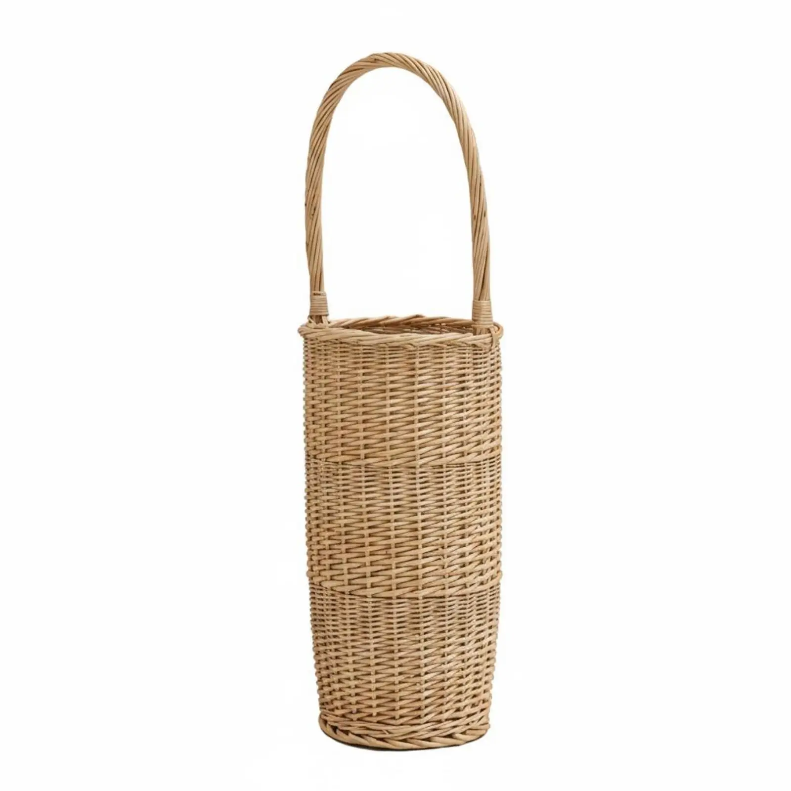 Decorative Wicker Storage Basket Handwoven Umbrella Stand Entryway Organizer Basket for Home