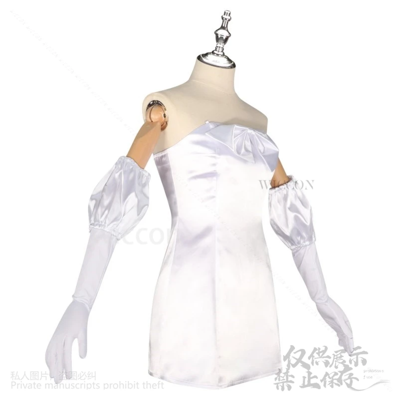 Anime Alien Stage My Clematis Cosplay Sua White Dress Lolita Black Wigs For Girls Round1 Woman Halloween Christmas Customized