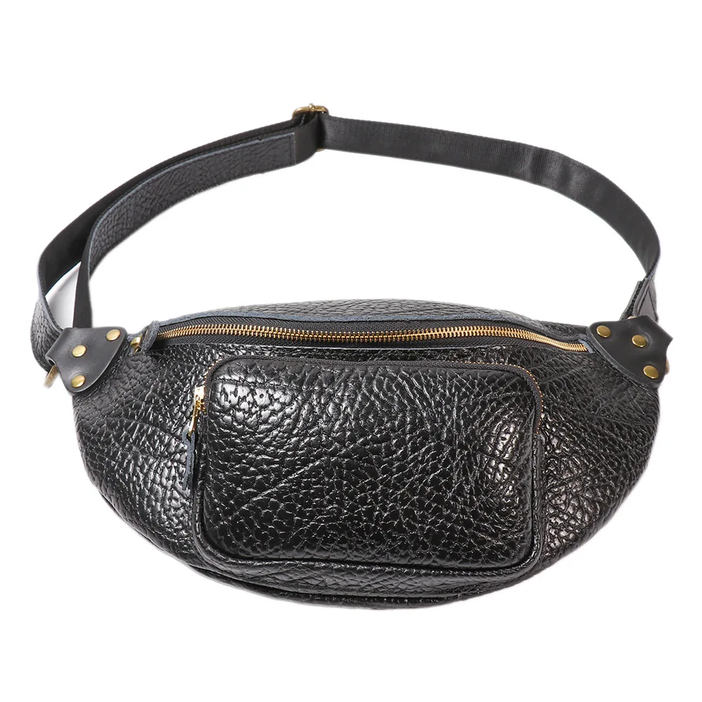 

Men's Genuine Leather Chest Bag, Large Capacity Crossbody Sling Bag