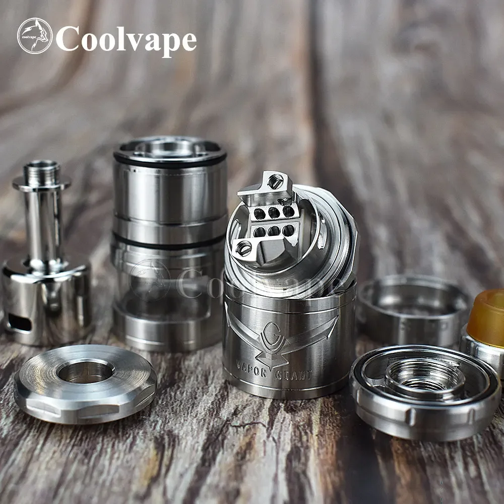 WOLFCOOLVAPE RTA Serbatoio Vapor Giant V6S 2020 Edition 23mm 5.5ml 7ml Sistema Topfill Flusso d'aria regolabile Atomizzatore a bobina singola
