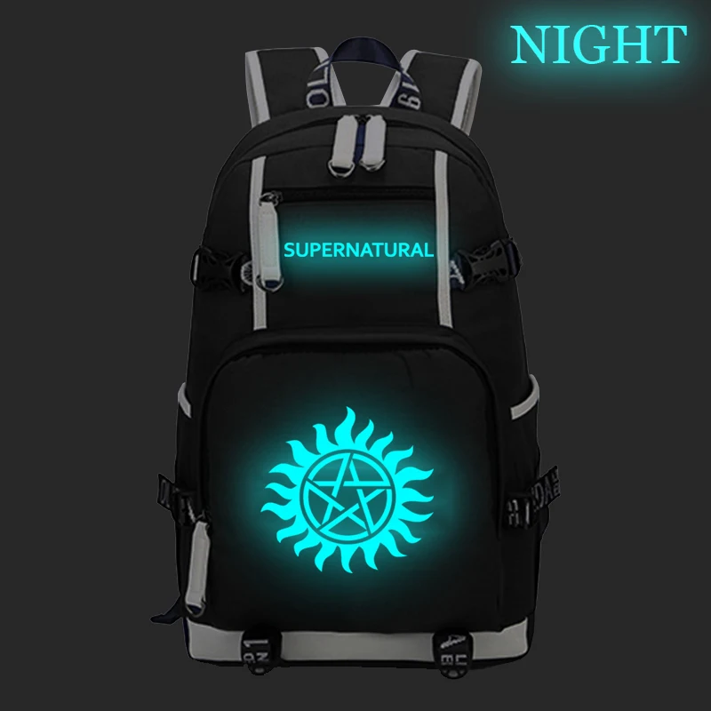 

Luminous Backpack Supernatural Teenager Travel School Bags Large Capacity Canvas Outdoor Backpack Fashion Men's Laptop Rucksack