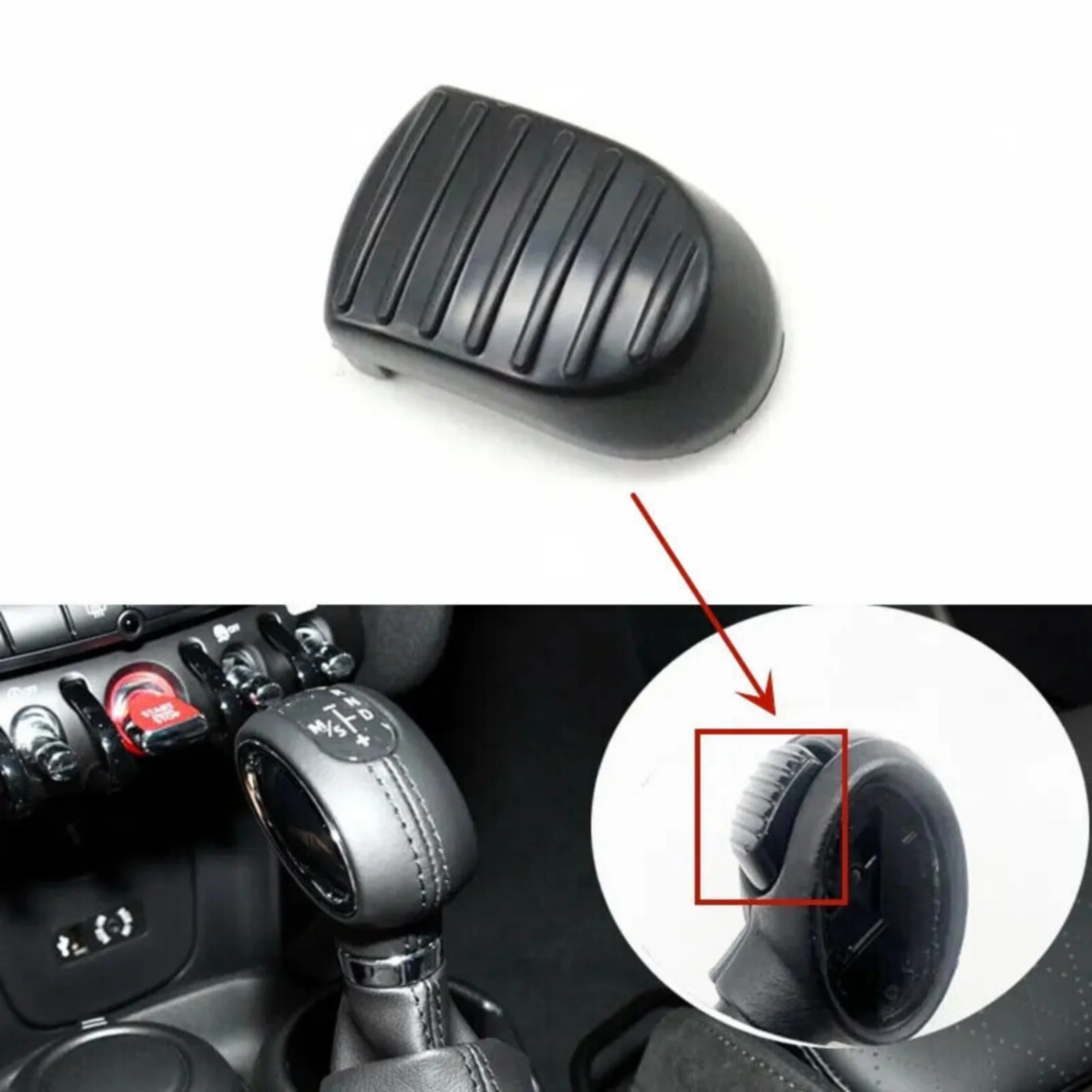 Handball Lever Shifter Knob Button Gear Shift Black for BMW Mini Cooper F54 F55 F56 F57 F60 2014-2021 Red