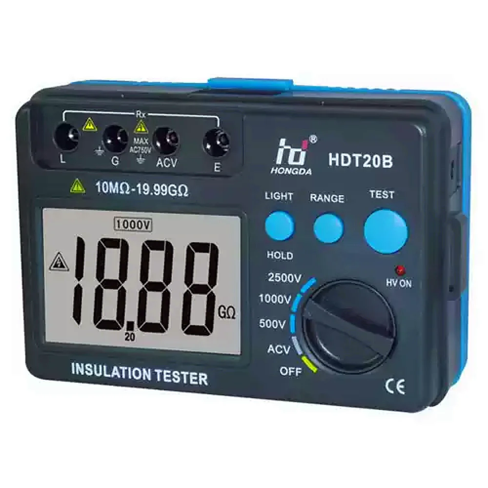 HDT20B Insulation Tester HDT20A Professional LCD Digital Resistance Meter HDT20C Sensitivity Voltmeter 100V/1000V/2500V/5000V