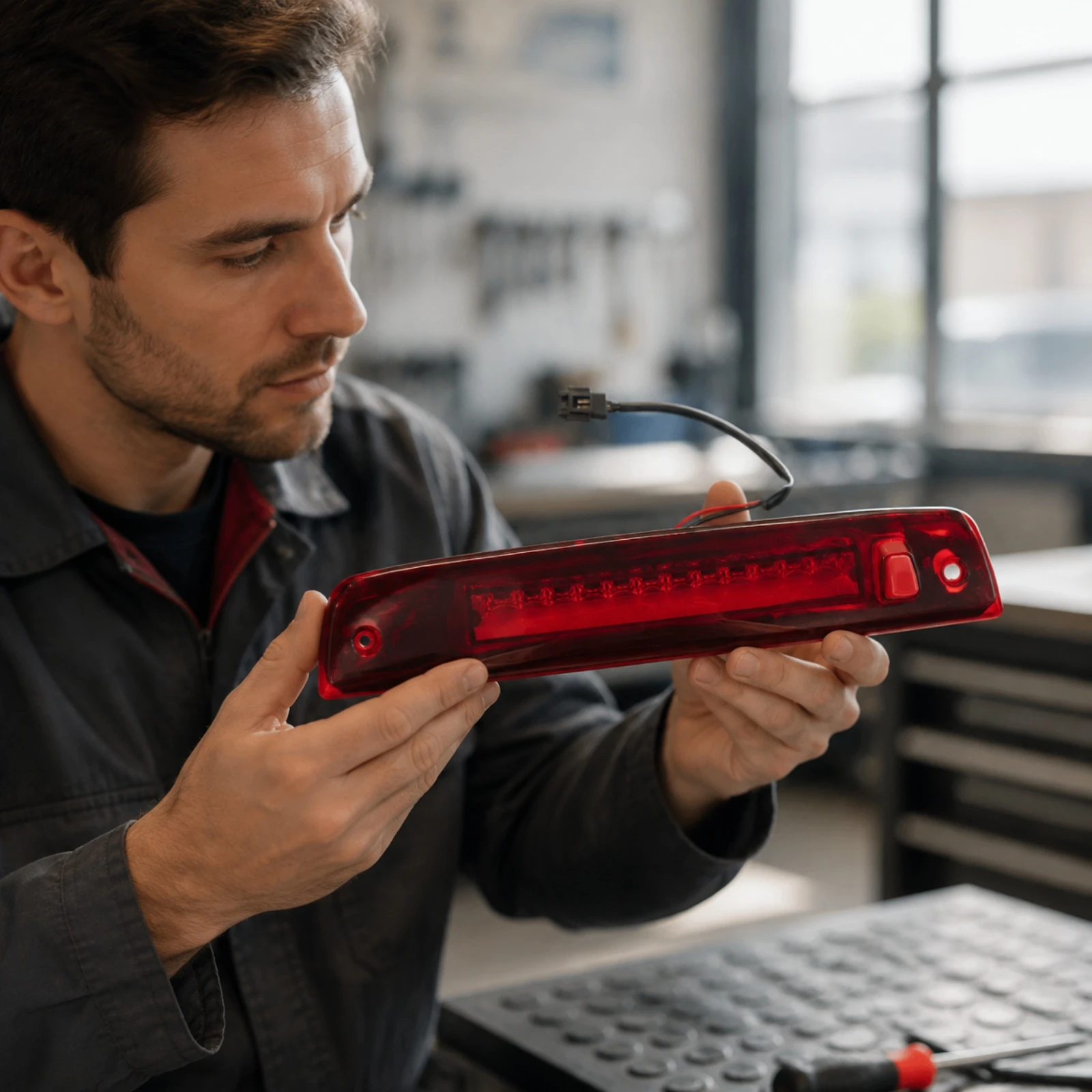 High-Mounted LED Brake Light Assembly 12V High-Mounted Stop LED Lamp Third Brake Light Low Power Consumption Highly Visible