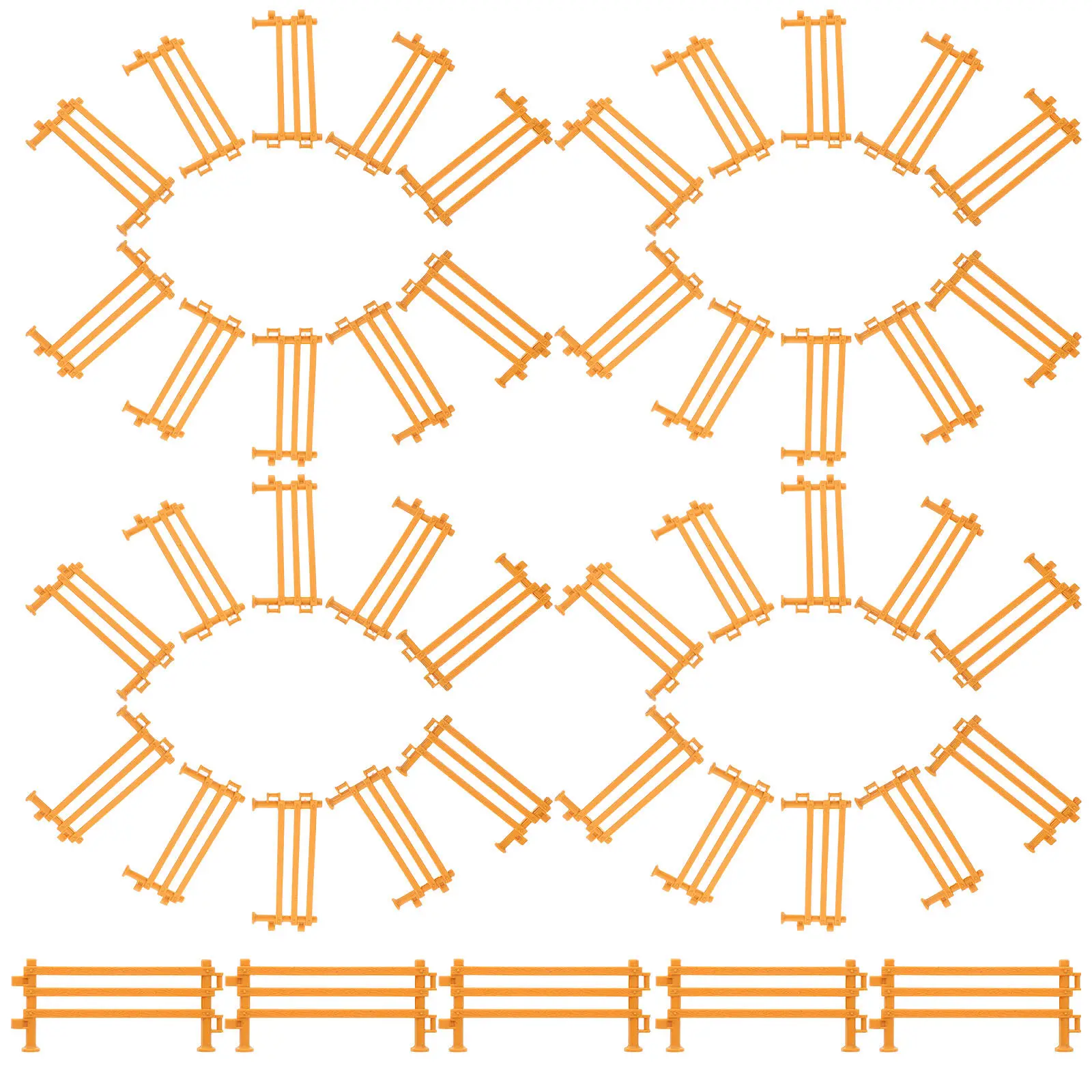 

100Pcs Realistic Texture Plastic Mini Fence for Craft Projects Garden Fencing Animal Corrals Bonsai Displays Path Edging Yard