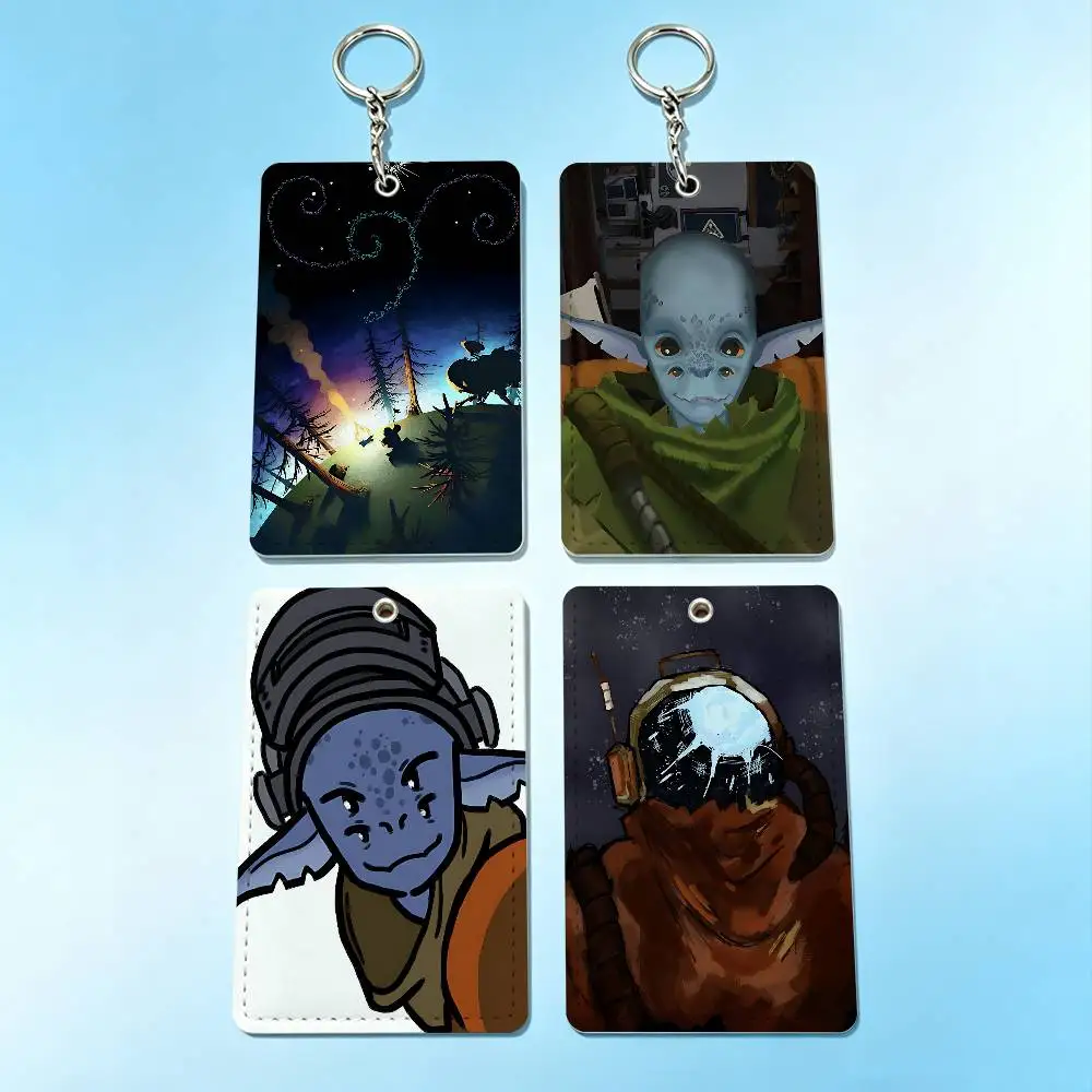 

O-Outer W-Wilds Hearthian Card Holder Keychain Badge Holder Card Pass Hang Rope Lariat Lanyard for Key Rings Accessories Gift