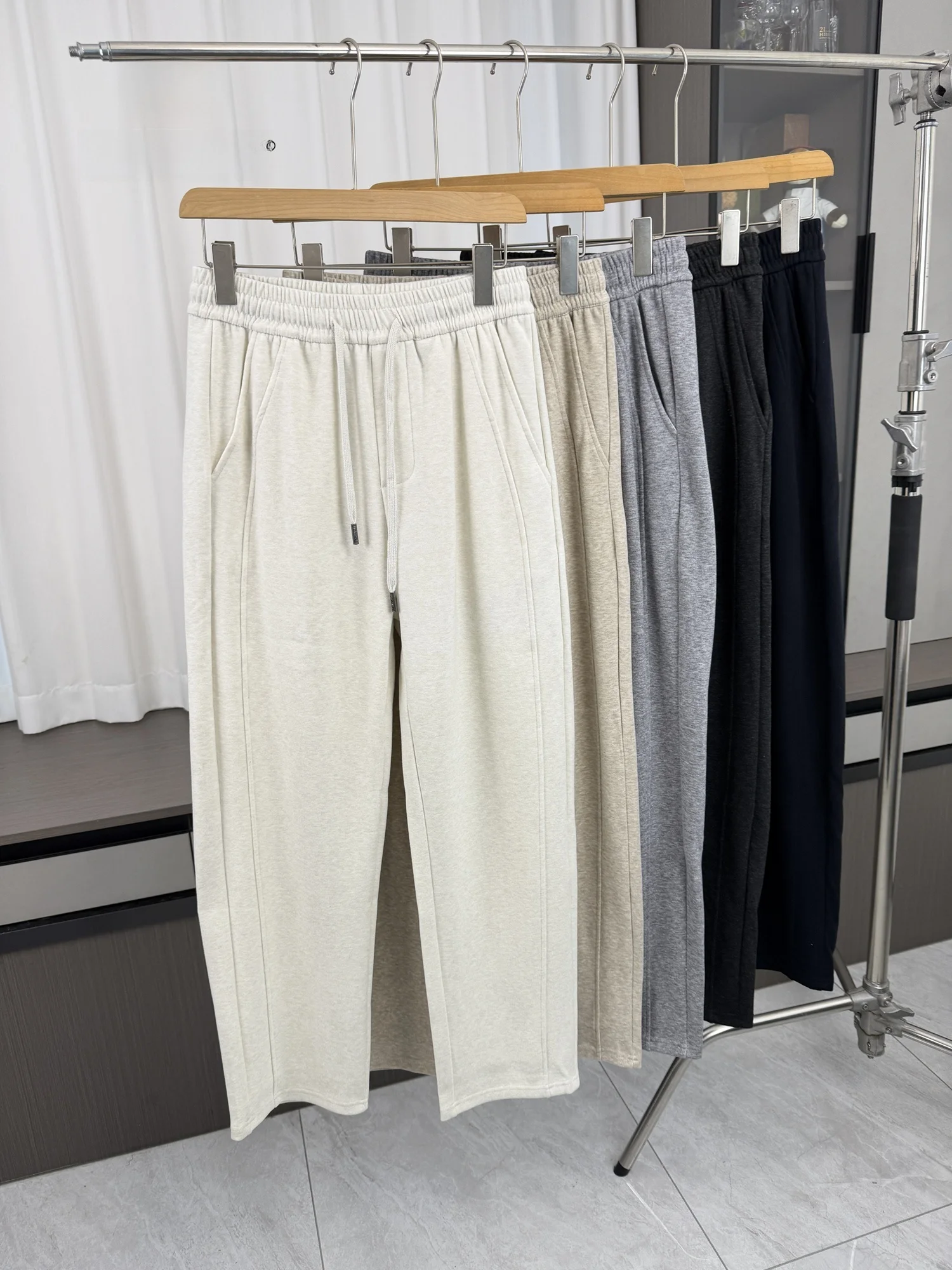 Thickened Soft Men's Casual Pants Autumn Winter Slimming Straight Leg Loose Fit Comfortable Skin-friendly Trousers