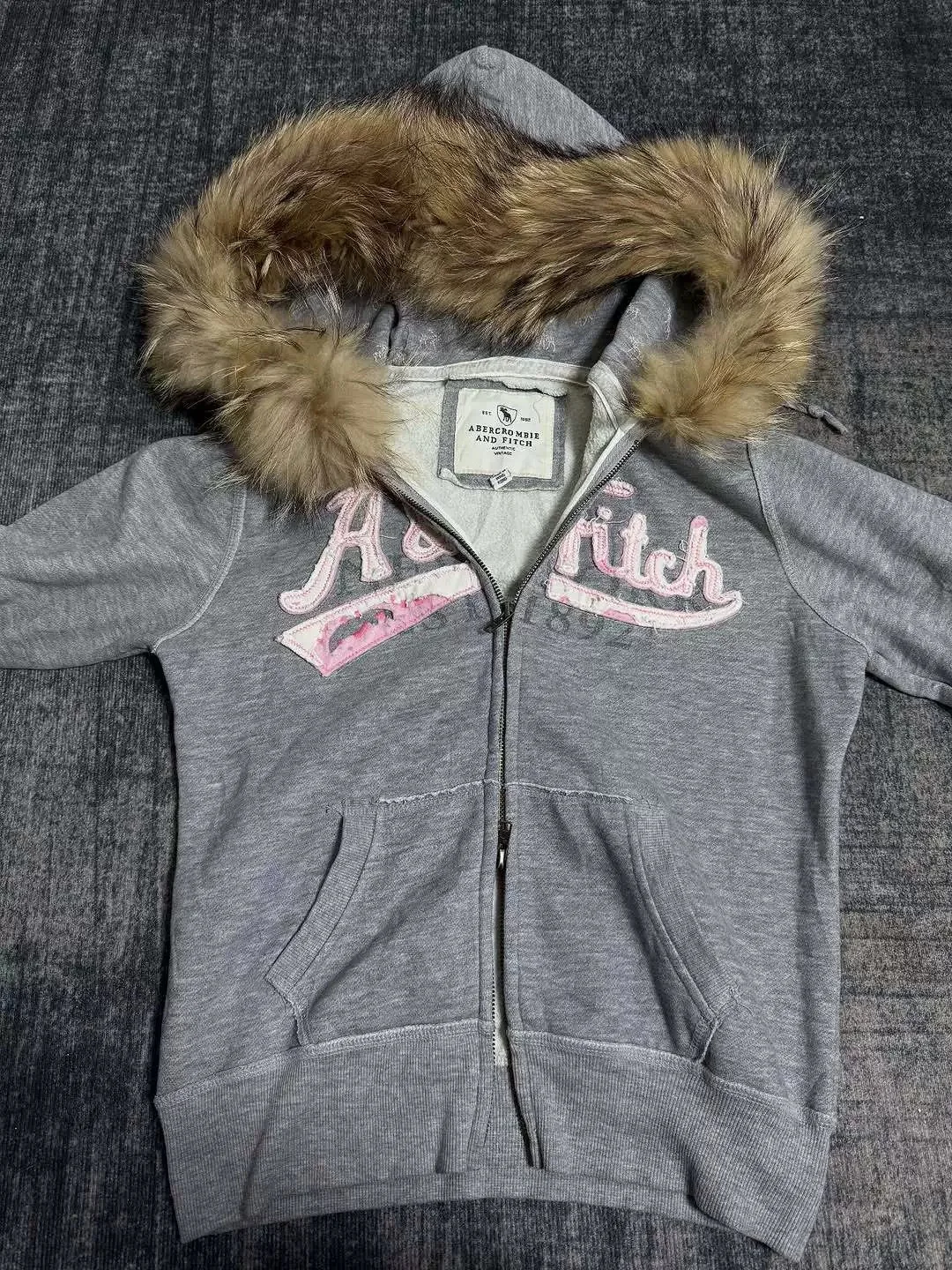 Autumn and winter women's personalized patch fabric double zipper design large hat cardigan sweatshirt Gothic Harajuku Y2k top - Image 5