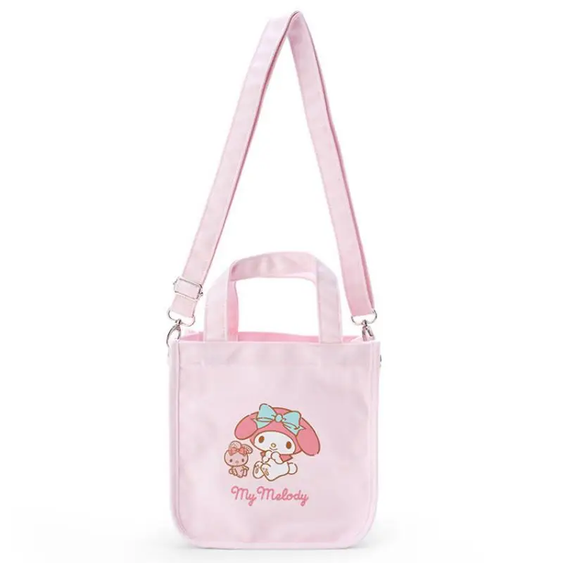 Anime Cartoon Sanrio Hello Kitty My Melody Canvas Crossbody Bag Eco-Friendly Printed Handbag Cute Printed Student Shoulder Bag