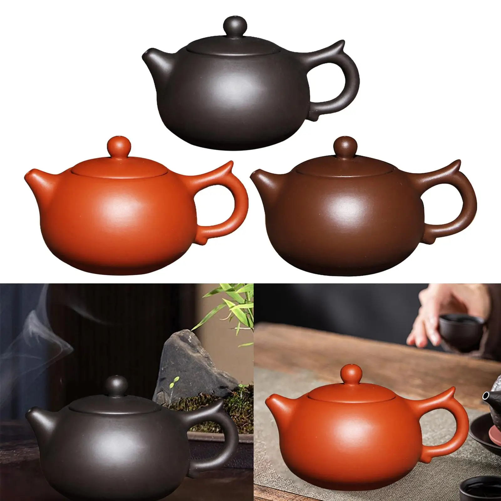 Zisha Teapot Decoration with Tea Filter Ceremony Accessories Crafted Tea Maker Collectibles Antique Tea Kettles Kung Fu Teapots