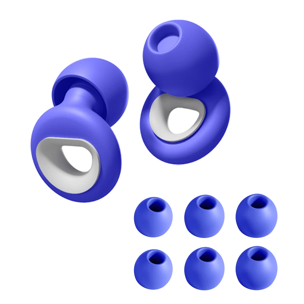 Silicone Earplugs with Lanyard Anti-Noise Ear Inserts for Side Sleepers Noise Cancelling Ear Blocks for Camping And Shower Use