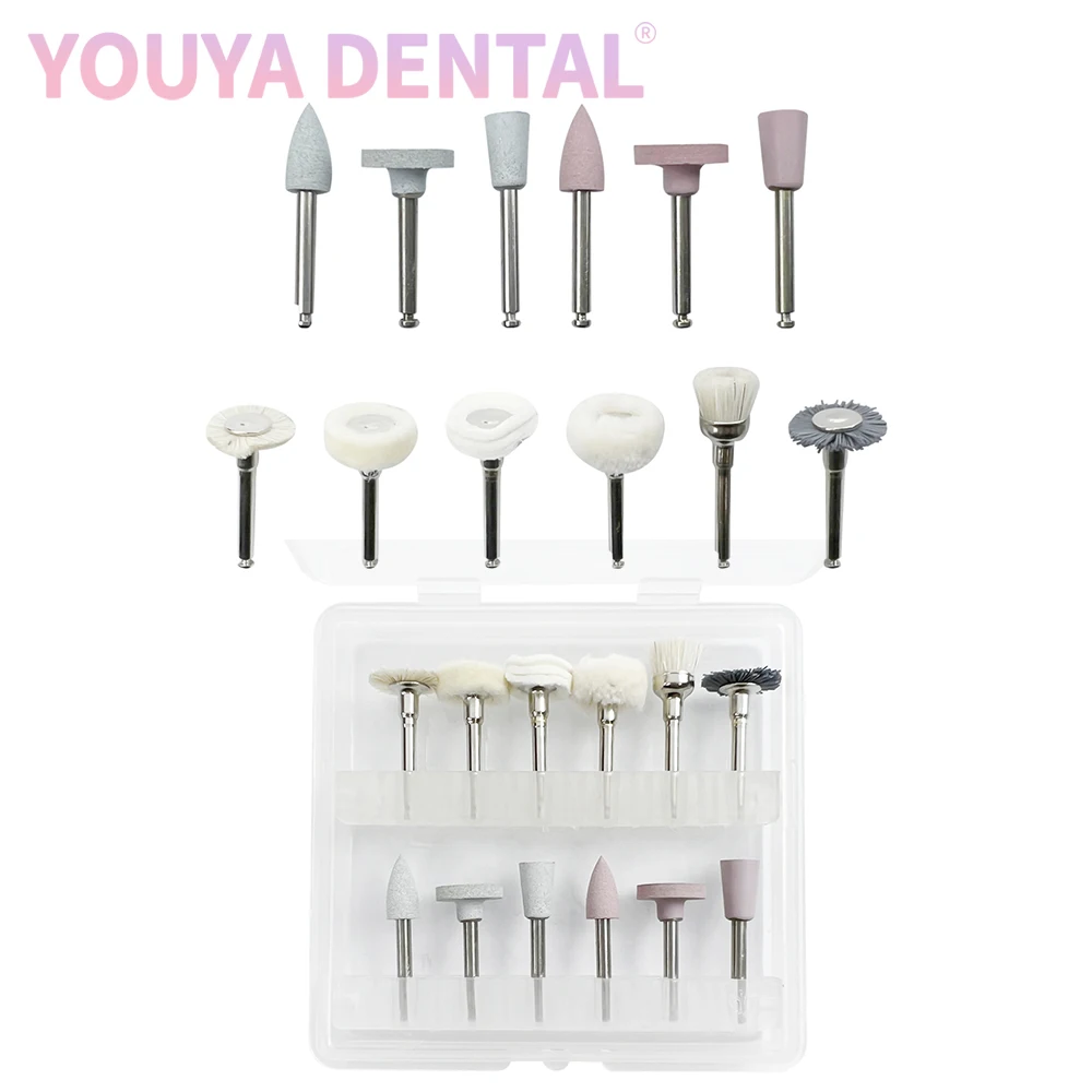 12 pcs/box Dental Composite Polishing Kit RA 2.35mm for Low Speed Handpiece Porcelain Natural Teeth Dental tools equipment