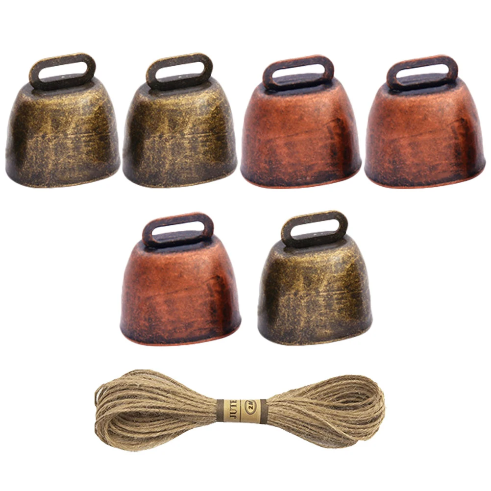 

1 set Vintage Grazing Bell Lightweight Loud Metal Cow Bell For Farm Anti- Goat Horse Cattle Iron Bells Retro Farming