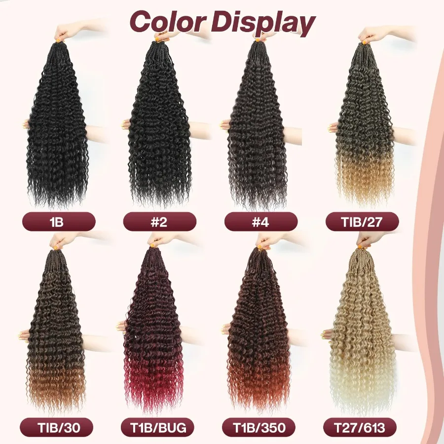 شعر كروشيه مموج عميق 24 بوصة 7 عبوات من الشعر الاصطناعي الطويل المُحلق مسبقًا للنساء ذوات البشرة السمراء مع نمط ملتف عميق وصندوق حورية البحر بوهو #6