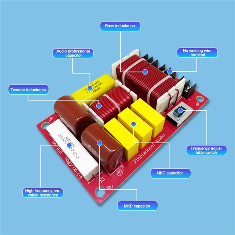 

T24C 2-полосный аудиодинамик, кроссовер, профессиональный высокие басы, домашний громкоговоритель, ремонтная плата, профессиональные детали сценического динамика