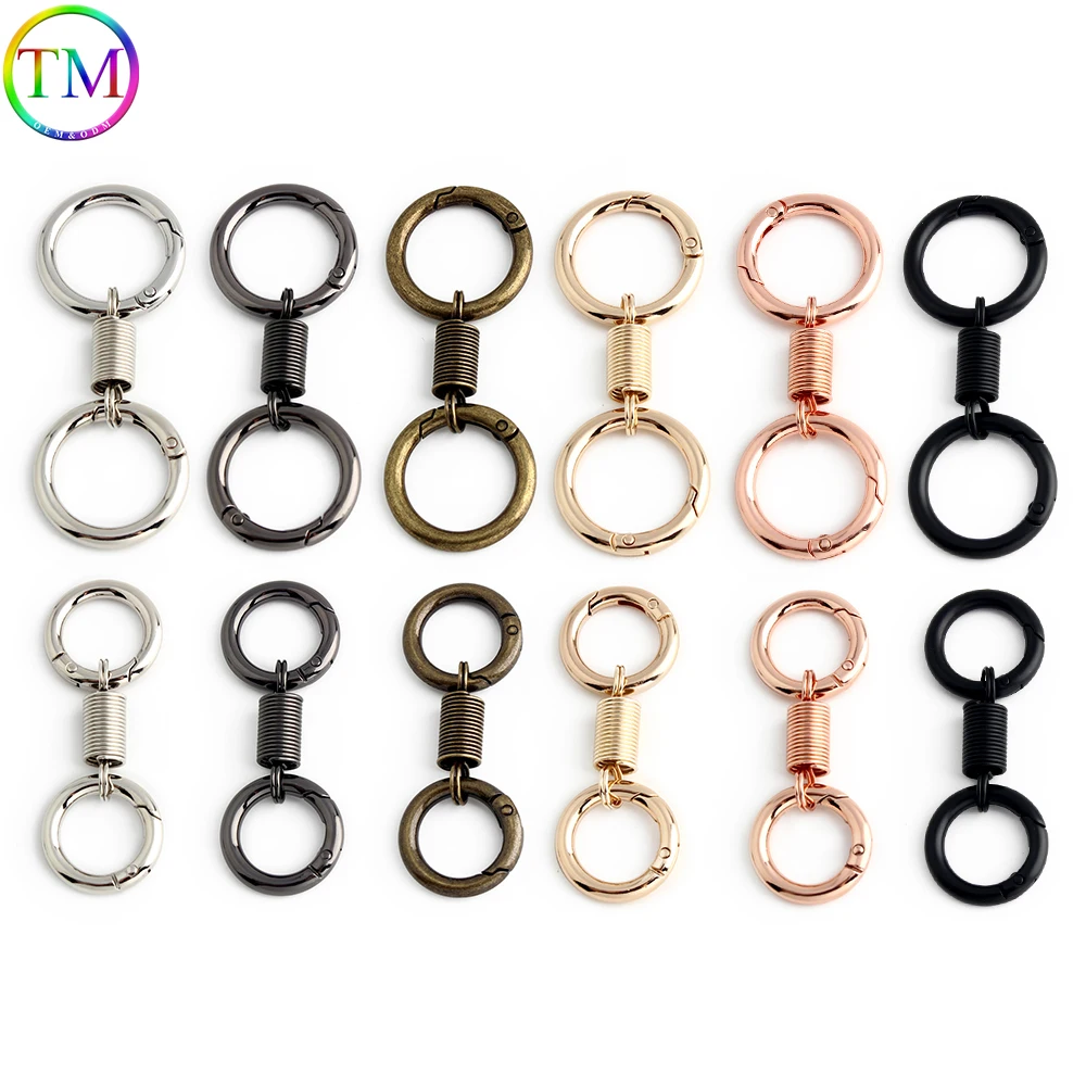 2/10/20PCS 19mm/25mm Vintage Spring Keychain Strong O Rings For Men Metal Climbing Hook Bag Belt Keyring Car Trinket Accessories