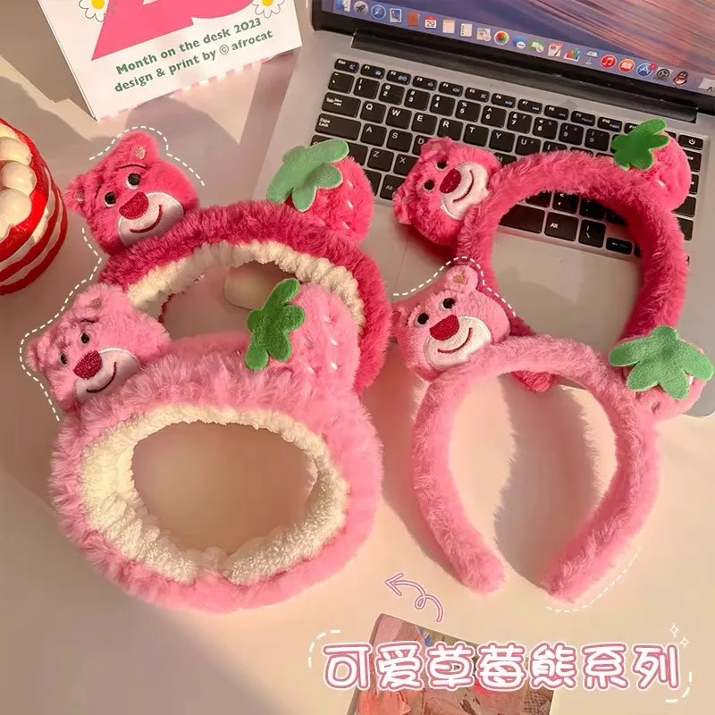 

Cute Disney Lotso Plush Hair Hoop Cartoon Super Cute Pink Bear Ears Hair Clip Headpiece Face Wash Photo Girl Gift