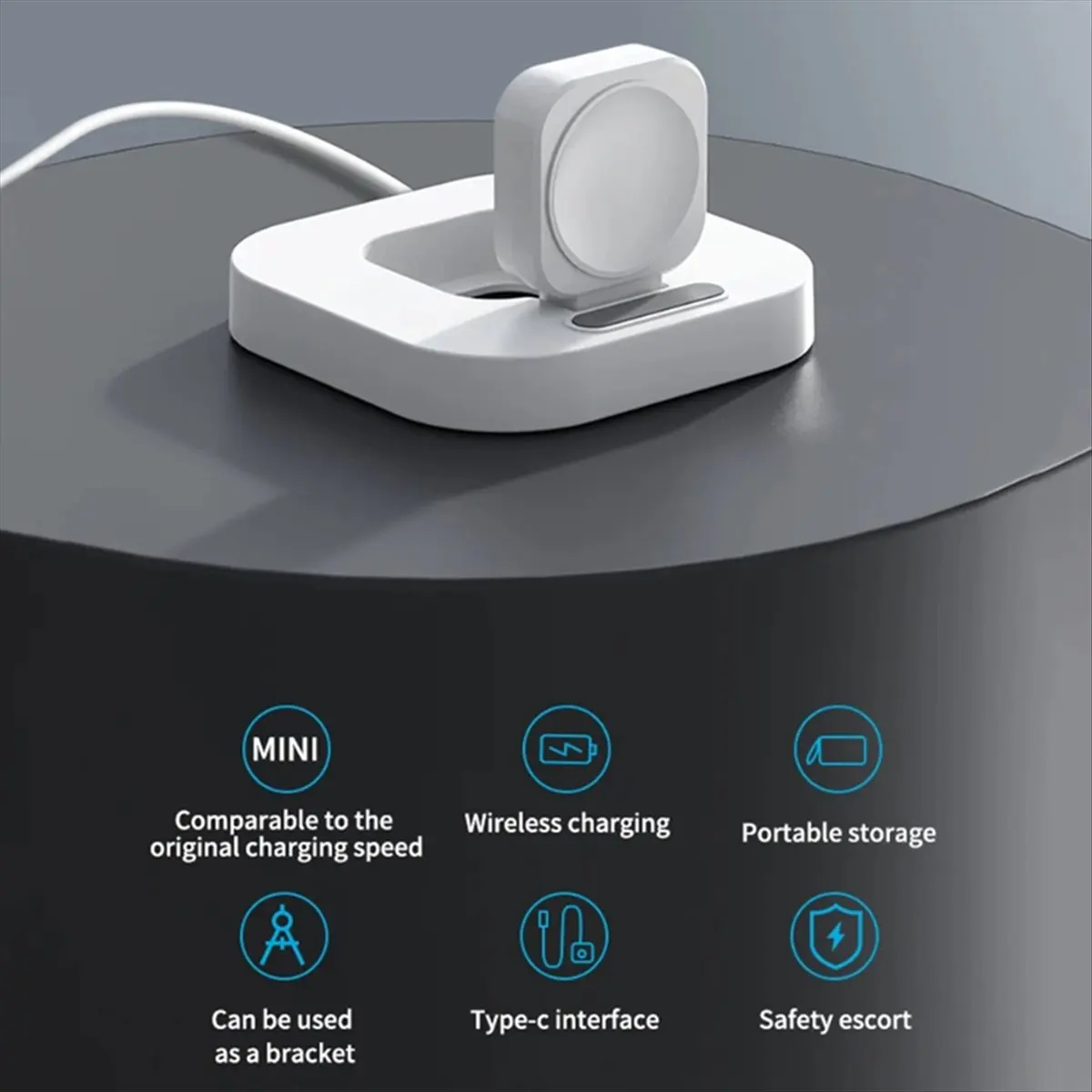 #18R Electronics Accessories,2 In 1 Portable Wireless Charger For Apple Watch Series 9 8 7 6 5 4 B (White)