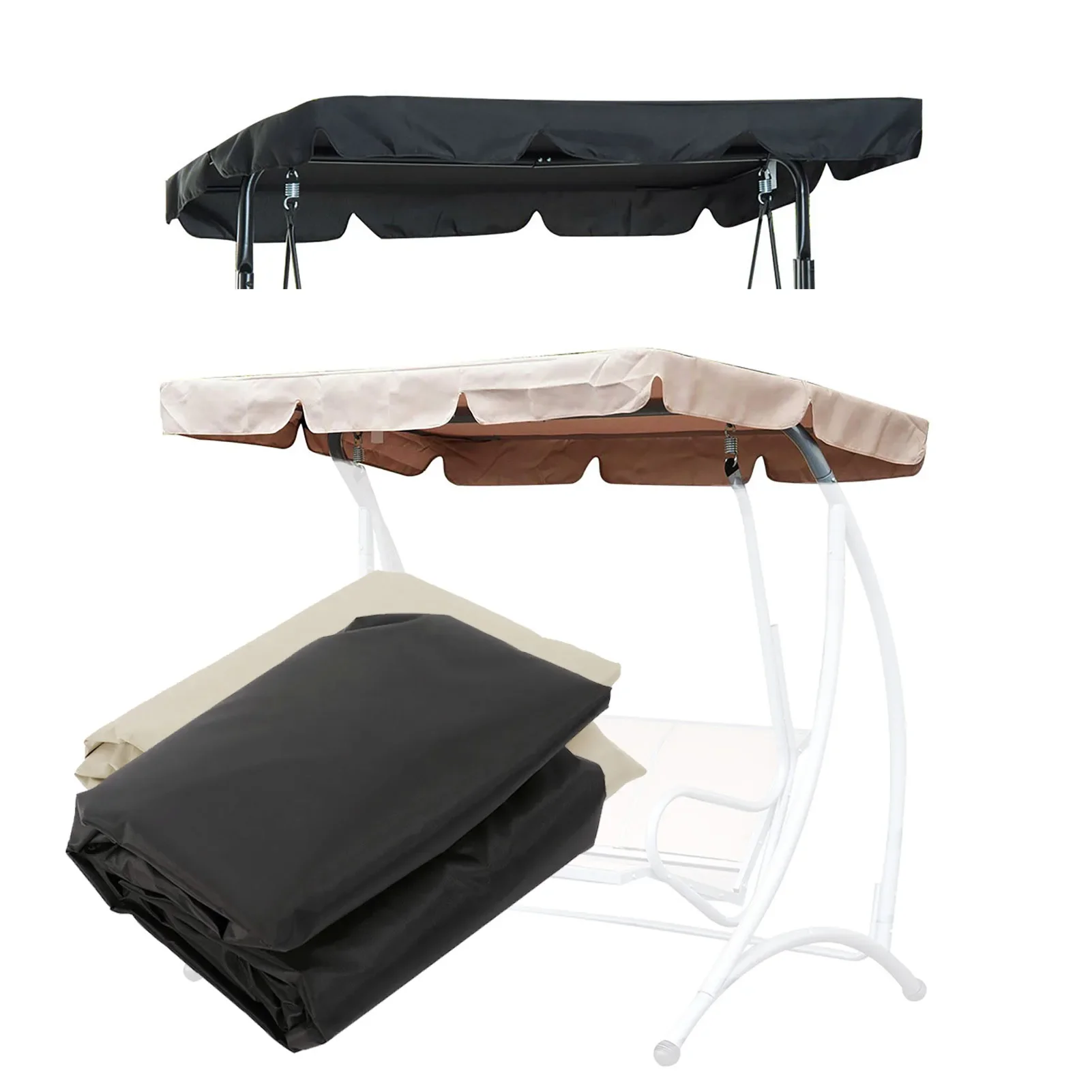 

Outdoor Patio Swing Cover, 190T Polyester Taffeta Fabric Swing Canopy, Outdoor Swing Sunshade Cover 190x132x15cm