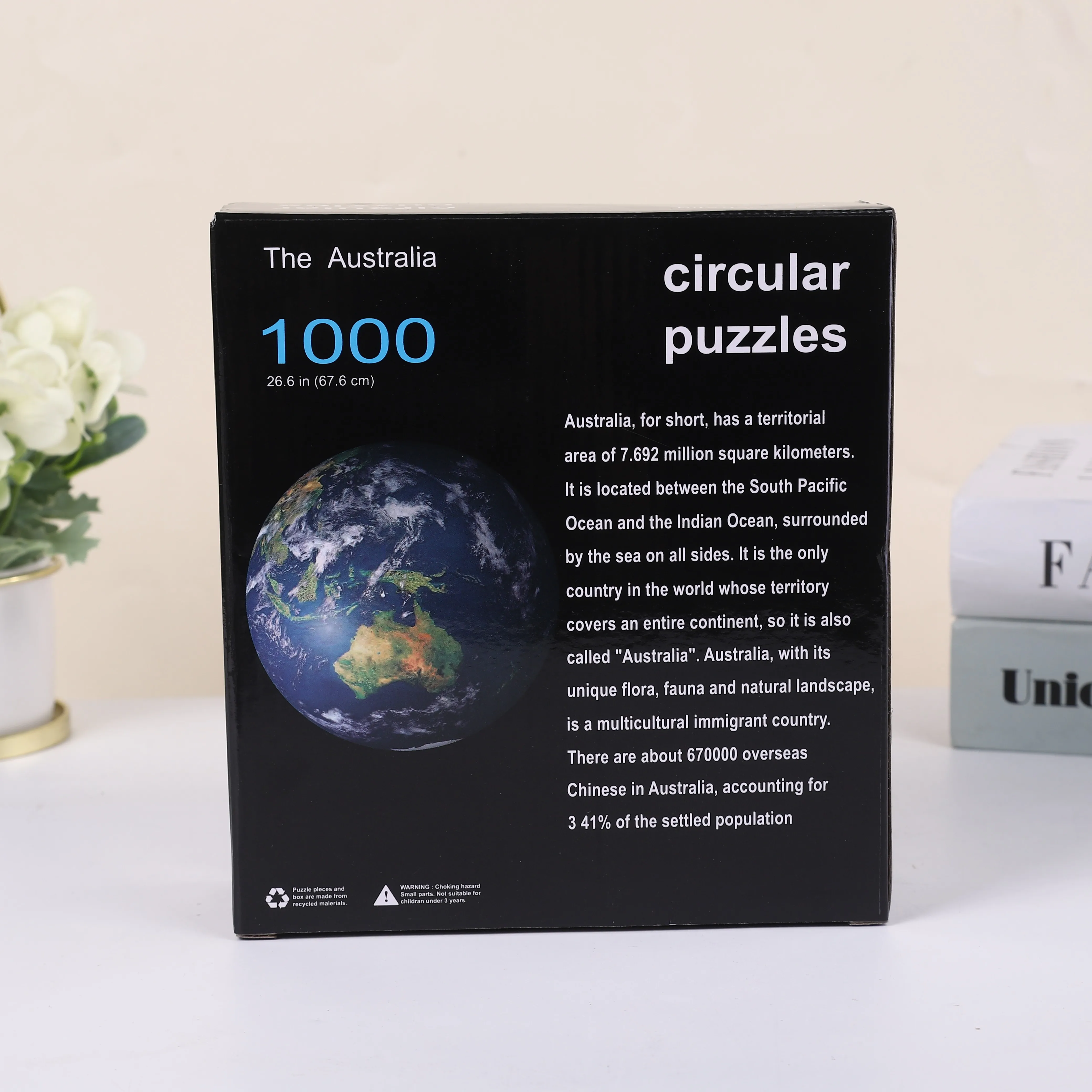 Adult Round Puzzle 1000 Pieces Moon Challenge Games Learning Educational Puzzle Moon Puzzle Space Flat Puzzle Difficult  Toys