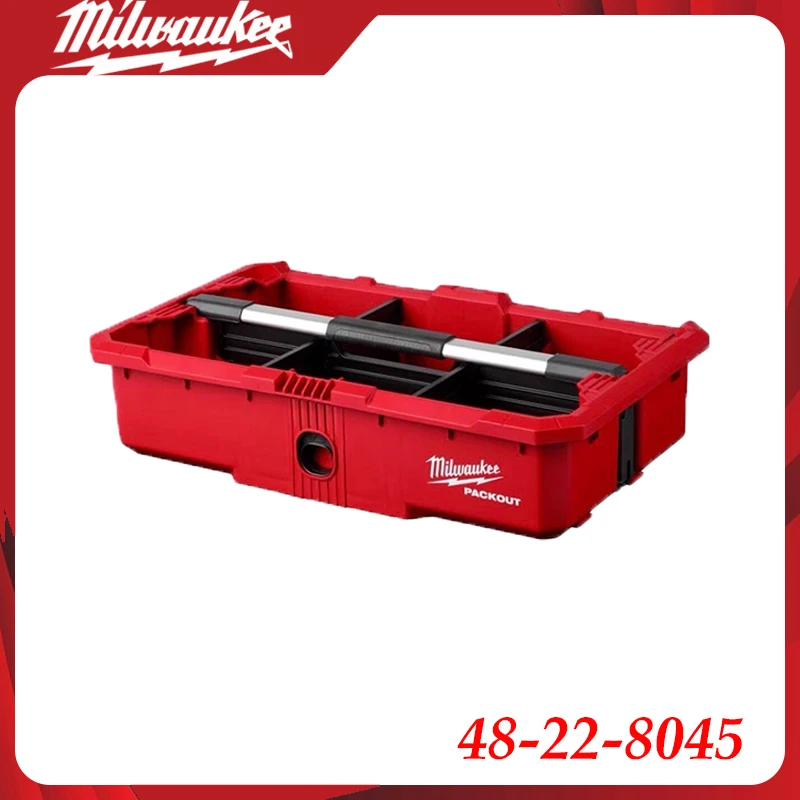 Milwaukee 48-22-8045 Compact Tool Storage Tray Divided Compartment with Handle for PACKOUT Toolbox Professional Jobsite Use