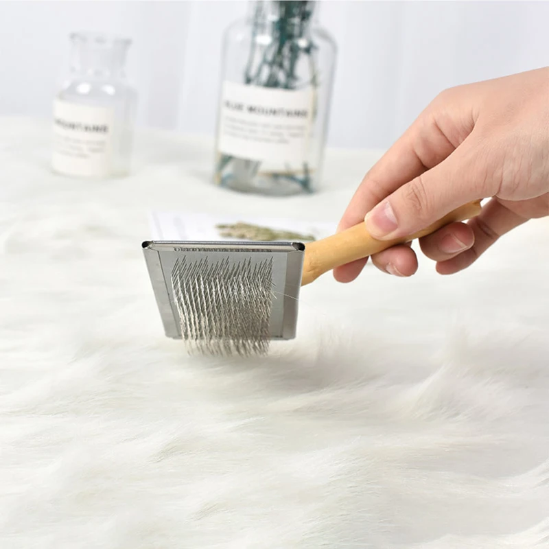 Dog Hair Remover Combs Pet Cat Hair Shedding Brush Wooden Handle Grooming Supplies Lint Remover For Clothing Sweater Clothes