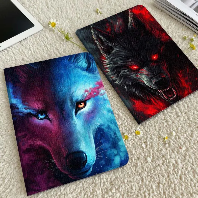 

Cool Wolf Dark Pattern Gift For iPad 7 8gen 9gen 10th 11th Pro 11 13 2 12.9 10.9 10.2 9.7 2025 2024 2021 Tablet Case
