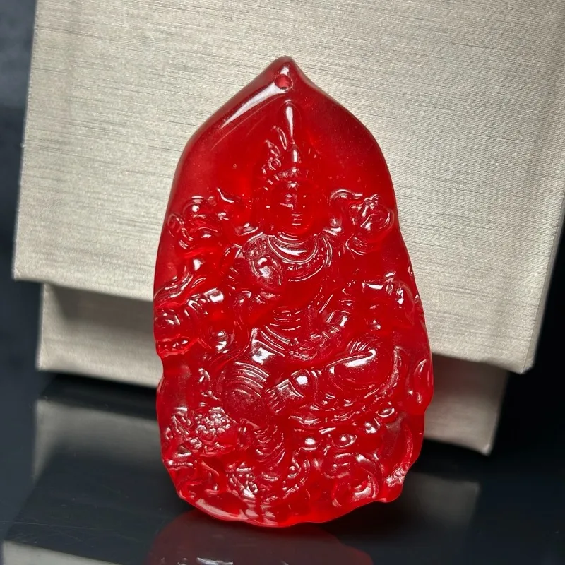 

New High-ice Red Royal Dragon Guanyin Pendant, Fashionable Temperament