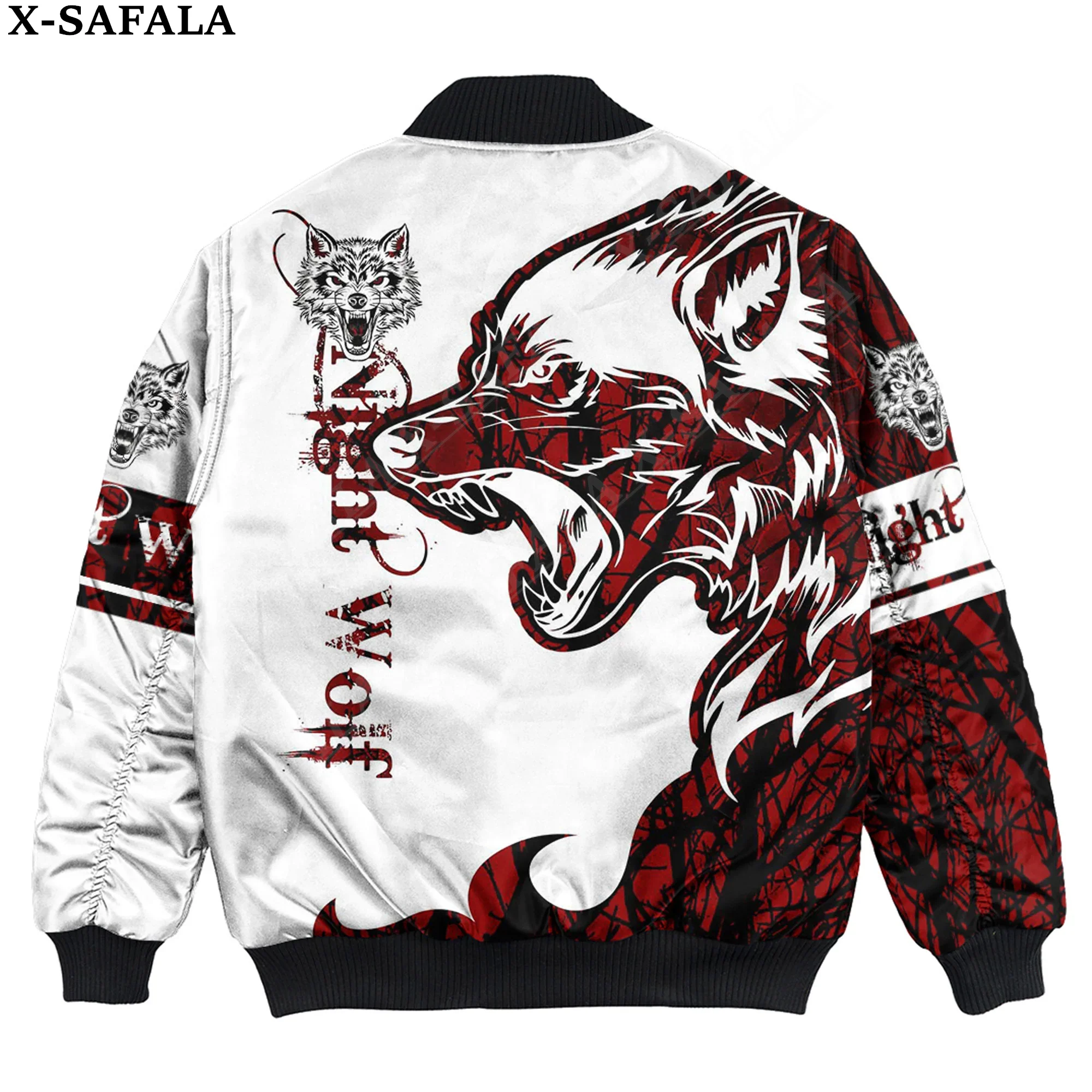 Odin Hot Tattoo Fenrir Wolf Raven 3D Printed Bomber Jackets Zipper Casual Thick Coat Unisex Harajuku Men Women Streetwear-12