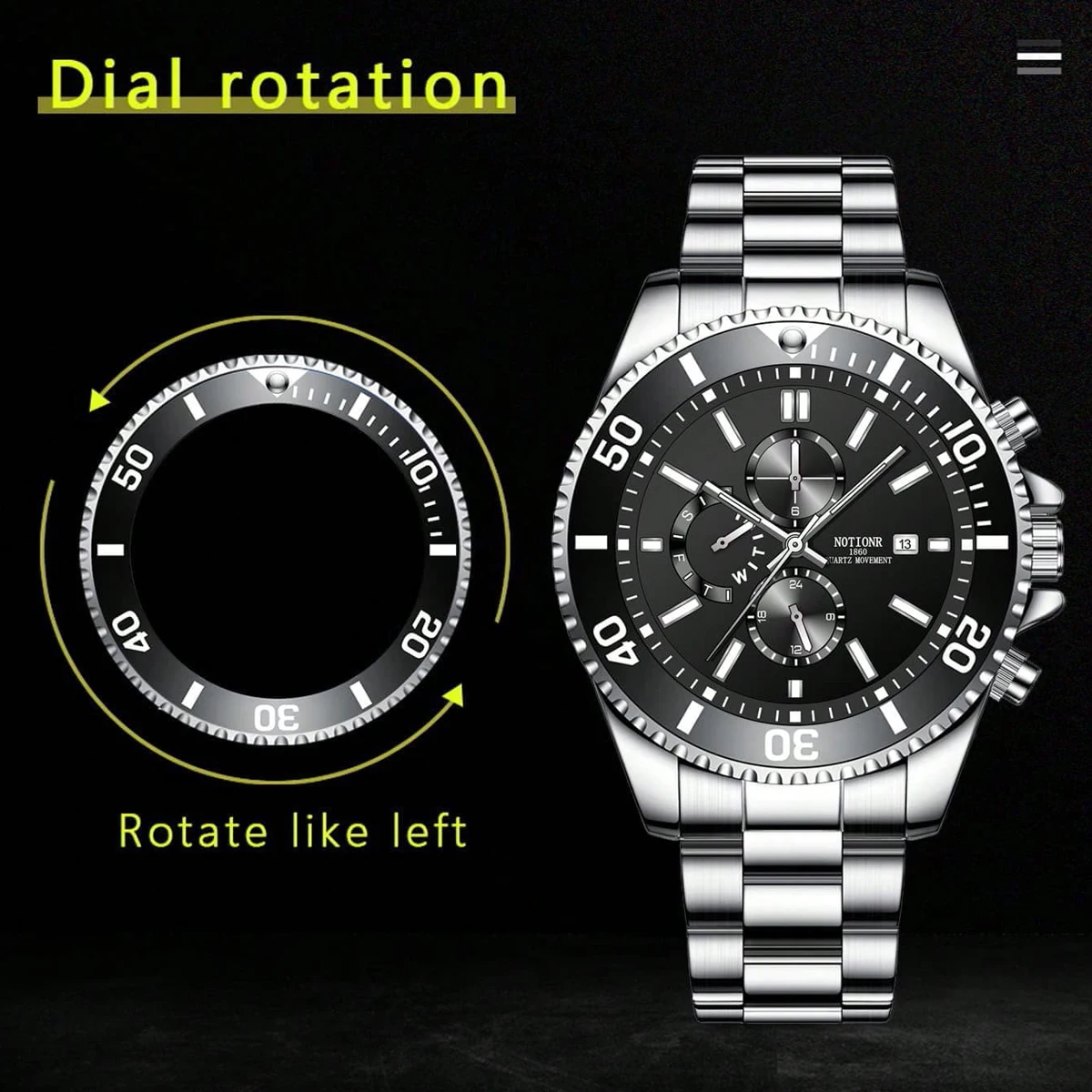 Luxury Men\'s Business Watches Men Silver Stainless Steel Quartz Watch Male Luminous Clock