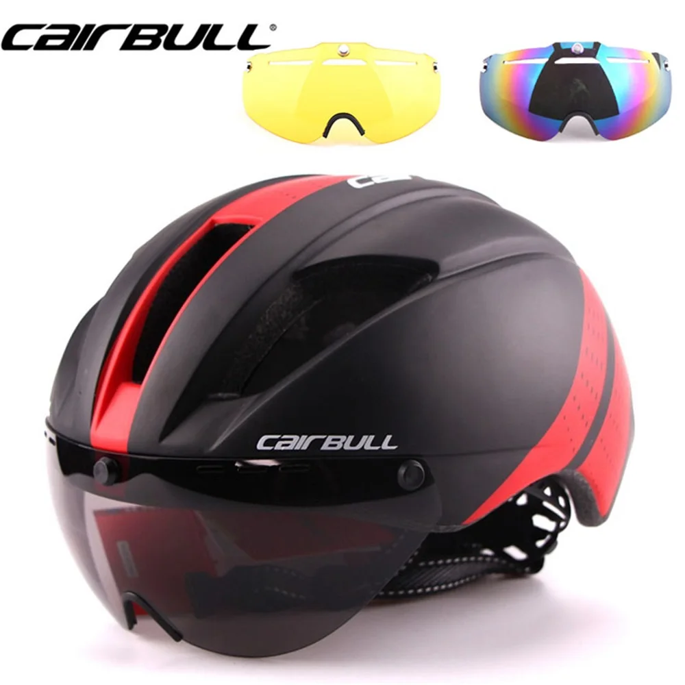 2024 NEW CAIRBULL Goggles Helmet with 3 lens TT Aero Road Helmet for Men Racing Integrally-molded Helmet Casco Ciclismo CB-15