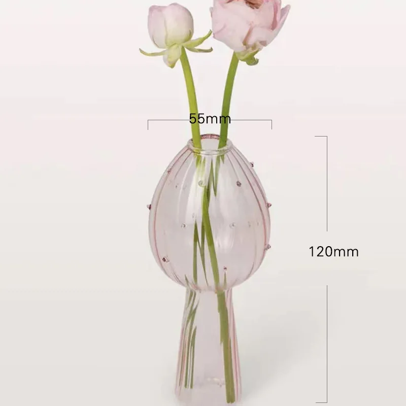 Mushroom Glass Flower Vase Flower Bottle Vase for Decoration Plant Pot Hydroponic Terrarium Vases for Flowers Room Decor