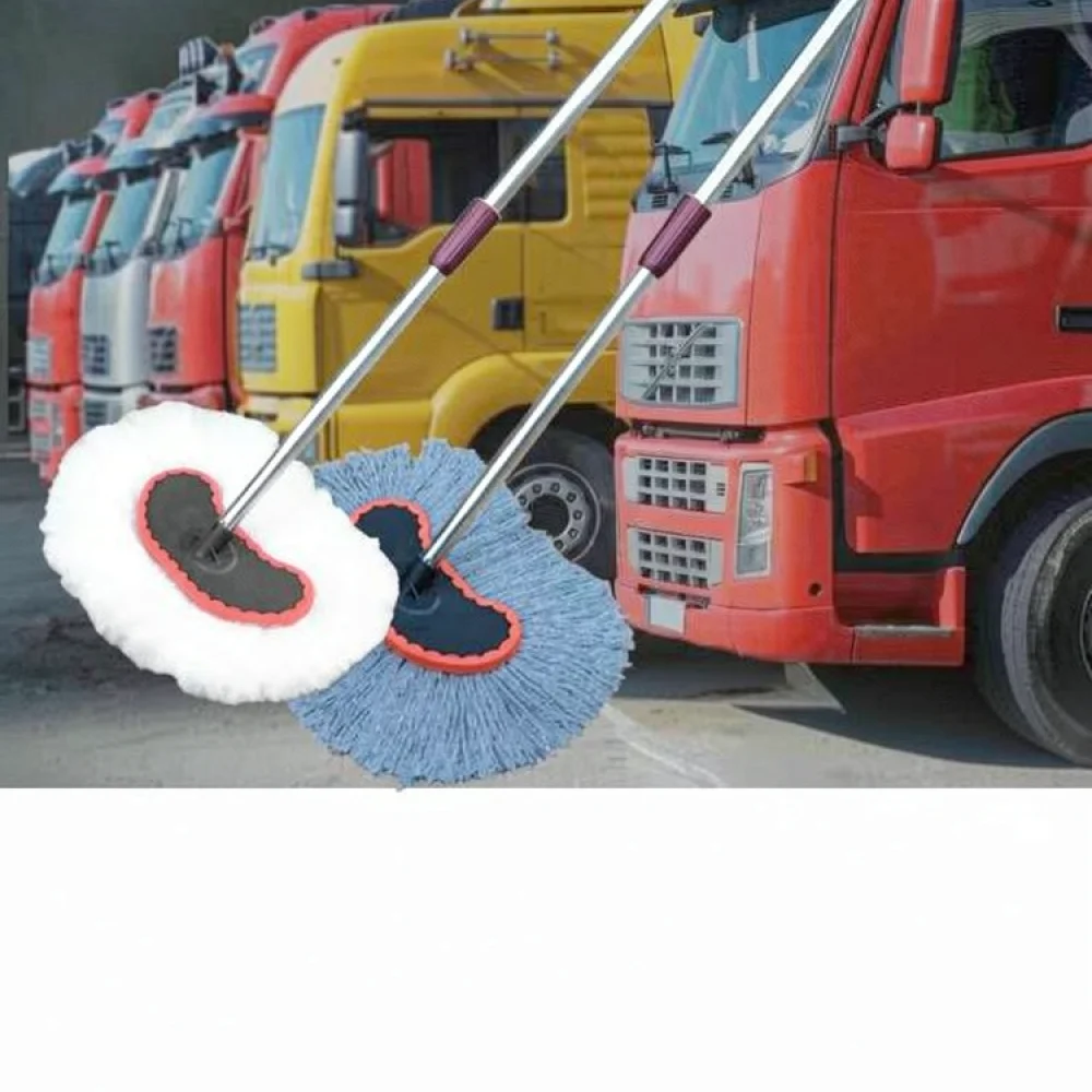 Adjustable Car Wash Mop Long Reach Brush For Large Truck Van Vehicle Exterior Auto Maintenance Detailing Equipment