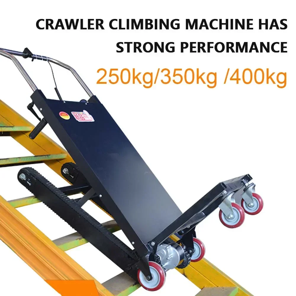 400KG Electric Stair Climbing Vehicle Cargo Handling Cart Crawler-type Up and Down Stair Climber Folding Hand Trolley 48V 72AH