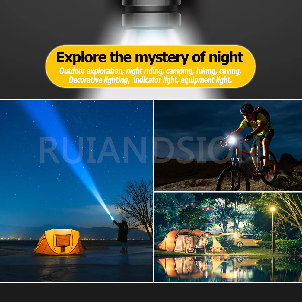 E10 LED Bulb 3V 6V 12V Mini Screw Base Light 5050 SMD 4300K/6000K/Yellow Replacement Lamp for Flashlight Torch RV Car Indicator