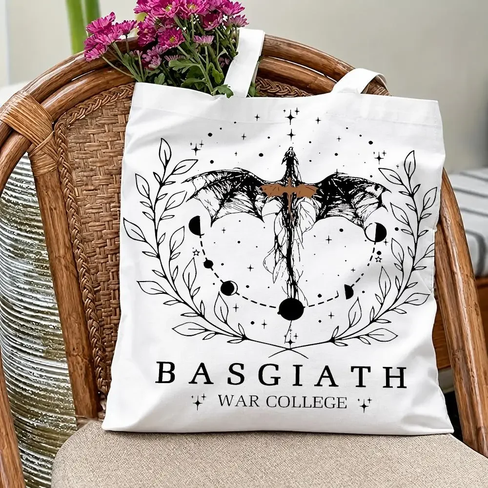 Fantasy Novel F-Fourth WingS Storage Bags Eco Canvas Tote Odorless Reusable Double Print Shopping Bag