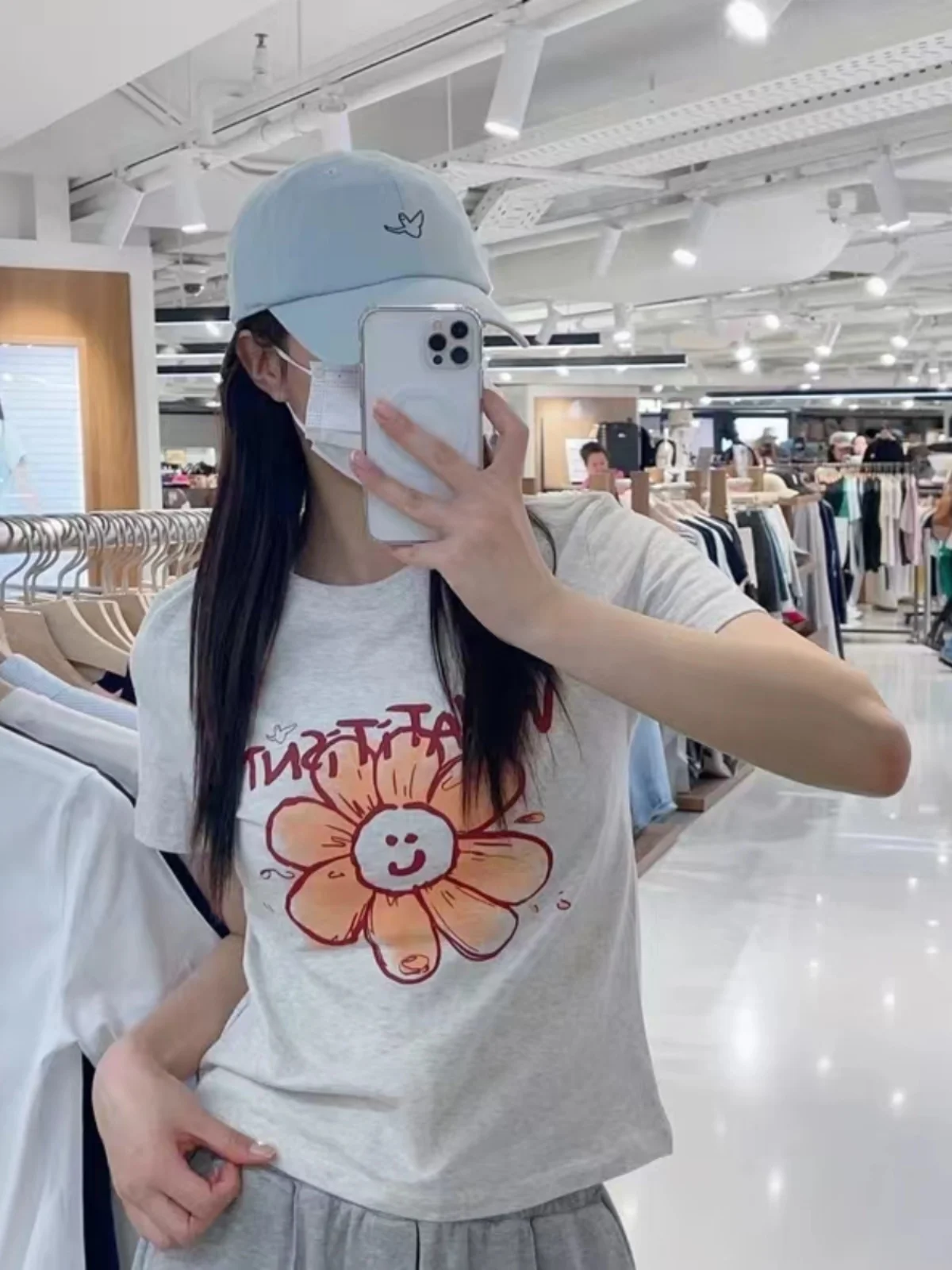 Camiseta de Verano para Mujer, Corte Ajustado, Estampado Floral, Marca de Moda, Algodón, Estilo Juvenil, Cuello Redondo