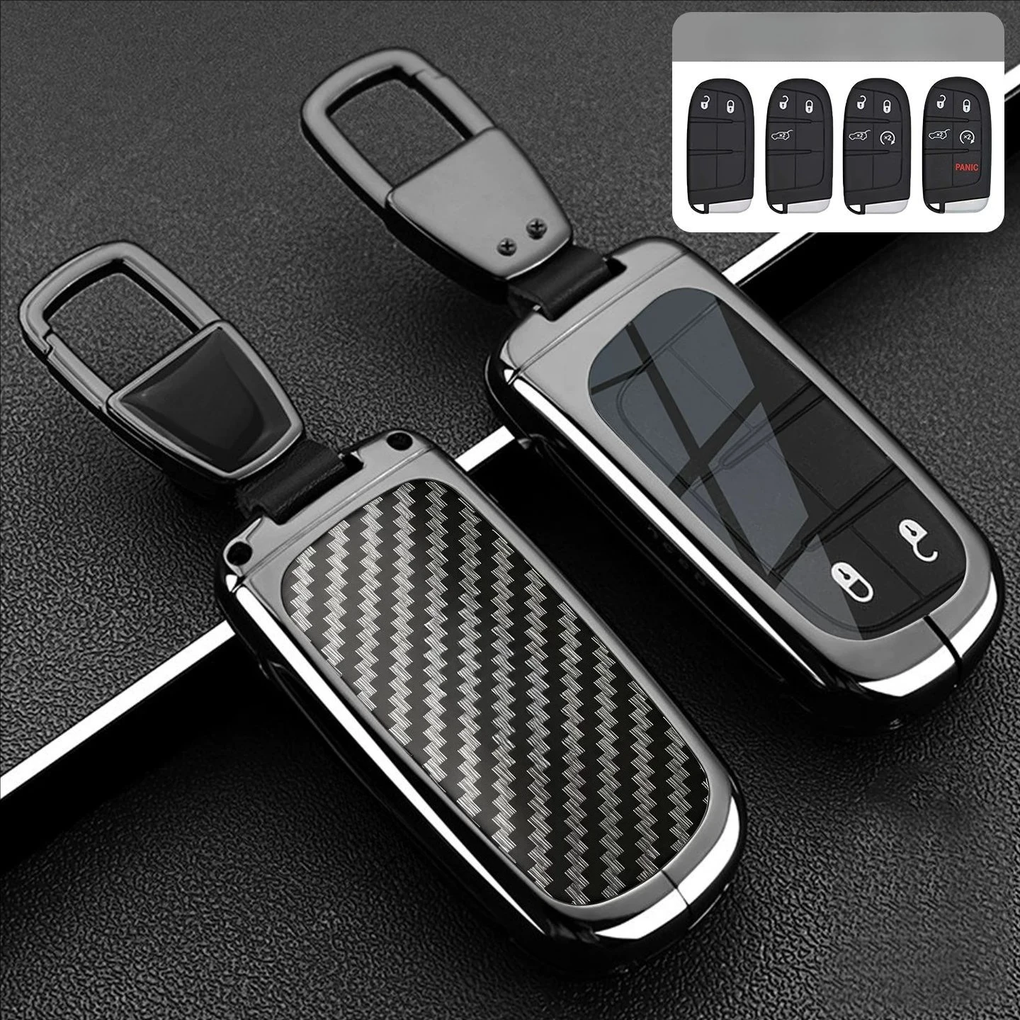 Zinc Alloy Car Key Case Cover Shell Protector Fob Holder for Jeep Grand Cherokee Renegade Compass Cherokee Commander Accessories