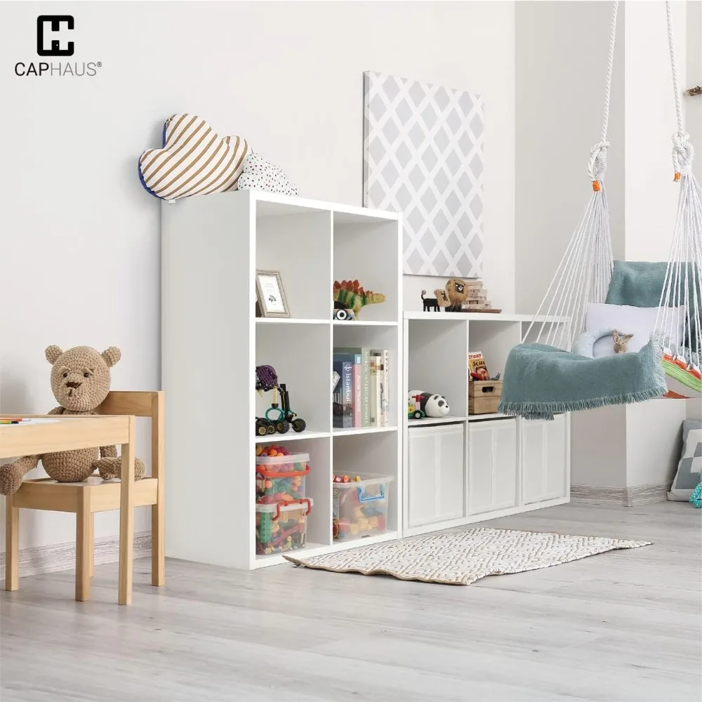 Sturdy Room 13-Inch Cube Storage Organizer Shelf, with Extra Thick Exterior Edge, Open Storage Shelf Divider, Bookcase, 8-Cube