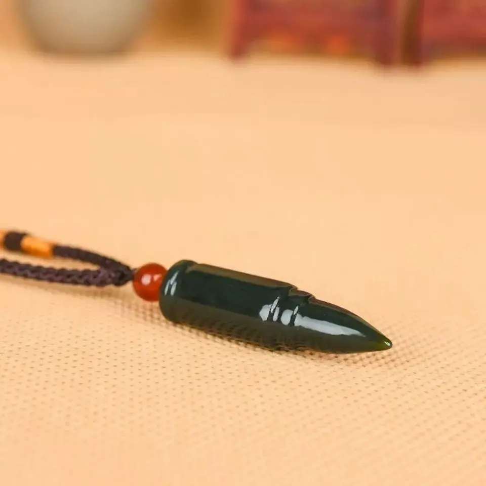 شينجيانغ Hetian اليشم الياقوت رصاصة قلادة اليشم قلادة #2